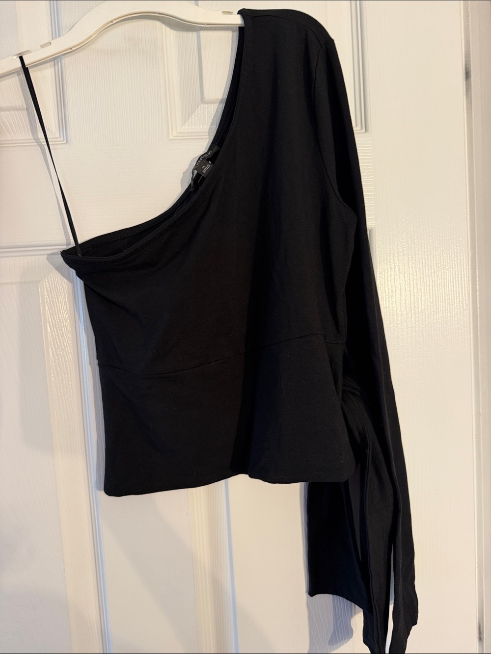 Banana Republic Black One-Shoulder Long-Sleeve Top
